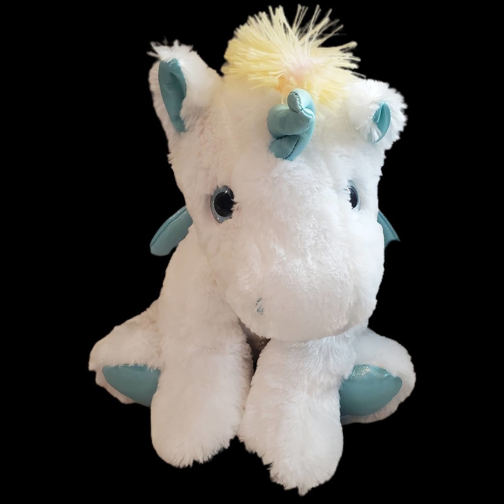 Vintage‎ Hugfun International White Plush Unicorn Stuffed Animal 16"